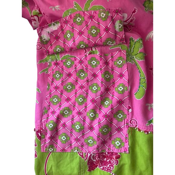 Women's Vanity Collection Pant Monkey Palm Tree Pink Green FUN Cargo Beads Large - Picture 5 of 13